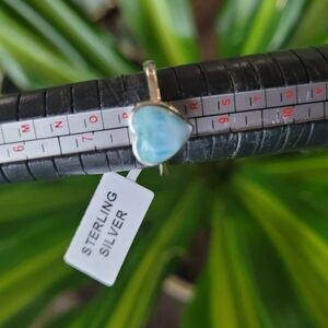 Sterling Silver Amazonite Heart Ring . Sizes 7,8,9